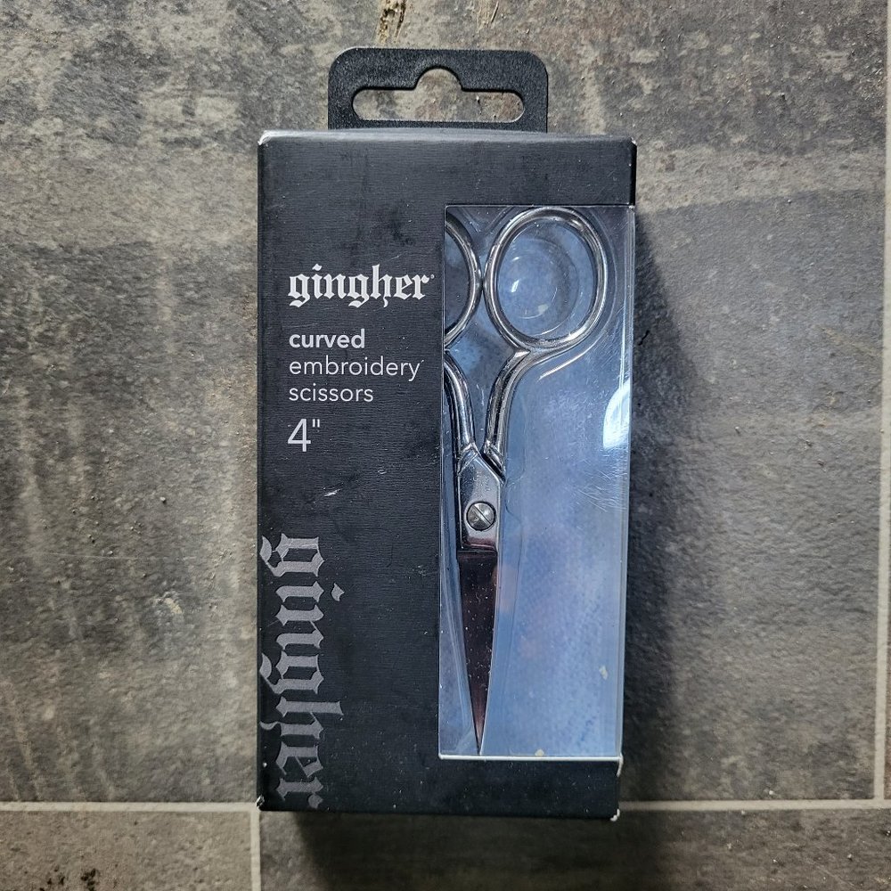 Gingher 4" Curved Embroidery Scissors Chrome NIB